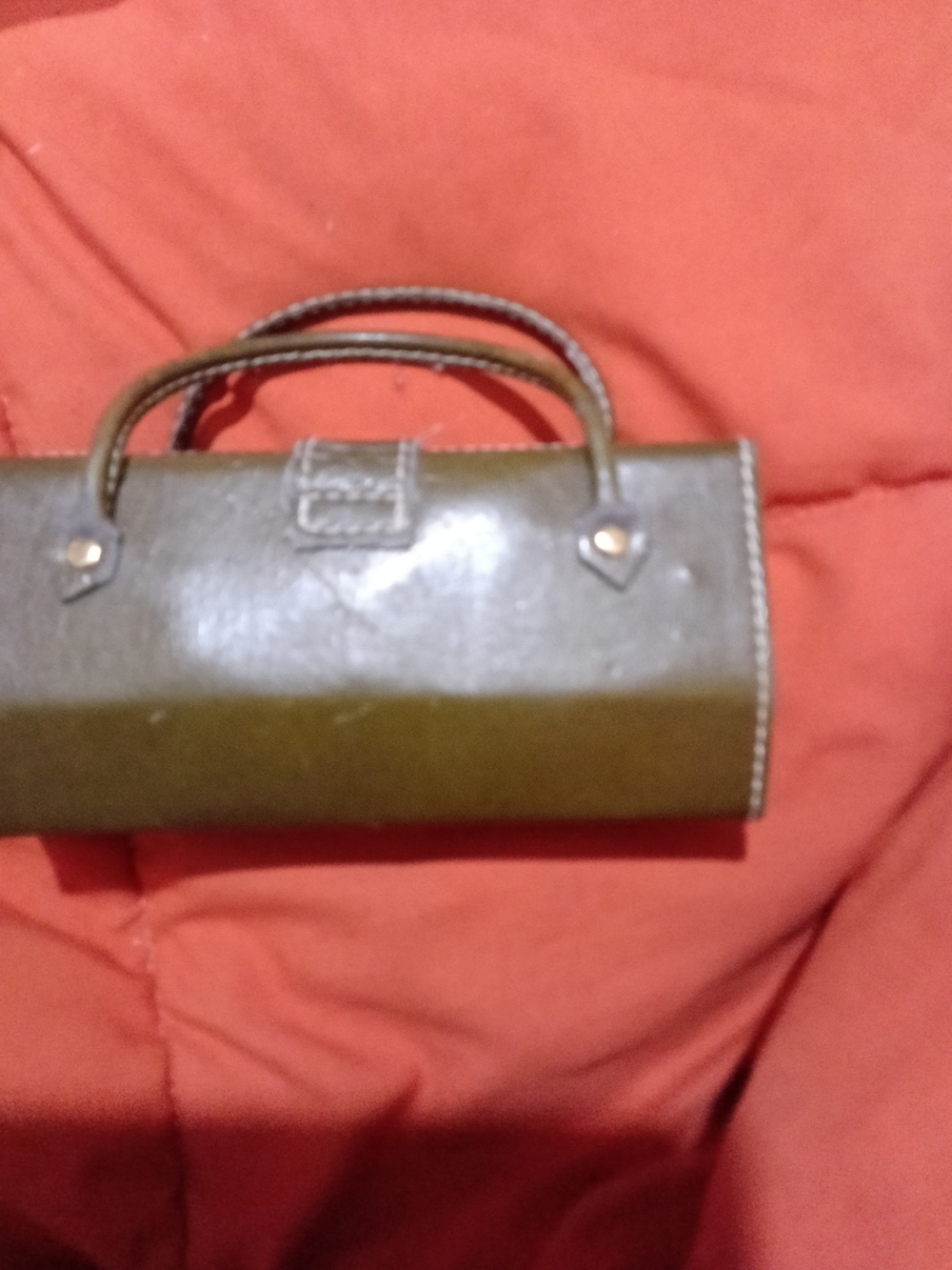 Olive Green Women’s Top-Handle Vintage Eyeglass/Sunny Holder